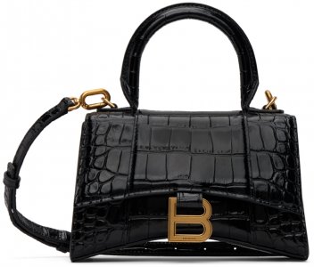 Черная сумка «Песочные часы» размера XS , цвет Black Balenciaga