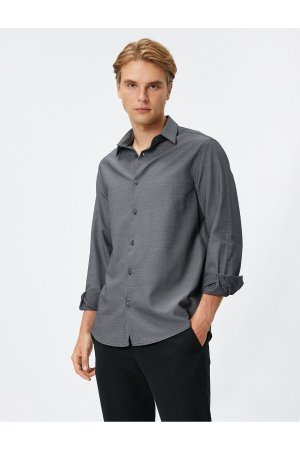 Базовая рубашка с классическим воротником и длинными рукавами, на пуговицах, без железа , черный Koton