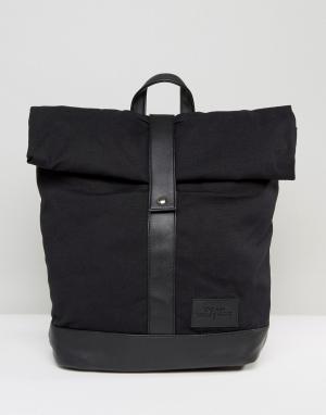 Черный рюкзак с закатанным верхом Dead Vintage. Цвет: черный