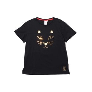 X Charlotte SP20 Cat and Spiderweb Graphic Round Neck Short Sleeve T-Shirt Women Tops Black 596763-01 Puma
