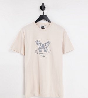 Эксклюзивная футболка цвета экрю с принтом бабочки Inspired-Белый Reclaimed Vintage