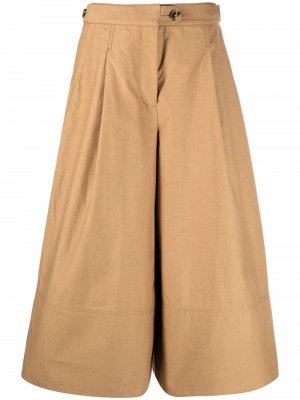 Укороченные брюки широкого кроя ZIMMERMANN. Цвет: коричневый