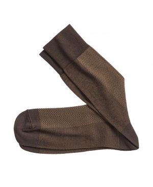 Носки с узором елочка , коричневый Johnston & Murphy
