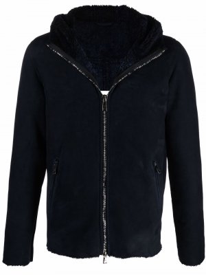 Куртка из овчины с капюшоном Giorgio Brato. Цвет: синий