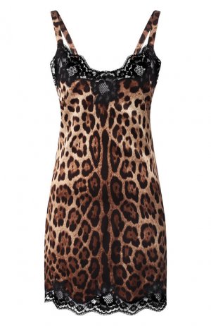 Шелковая сорочка Dolce & Gabbana. Цвет: коричневый