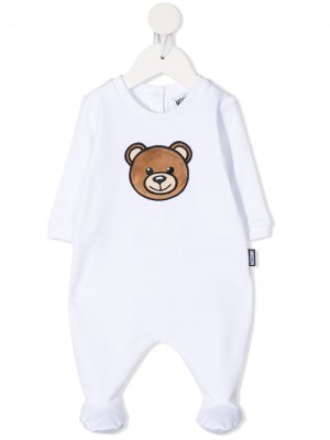 Пижама с длинными рукавами и вышивкой Teddy Bear Moschino Kids. Цвет: белый