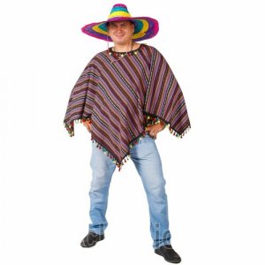 Карнавальный костюм взрослый Мексиканец в пончо мужской Elite CLASSIC. Цвет: фиолетовый