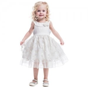 Платье, размер 5-6/110-116, белый Cascatto. Цвет: белый