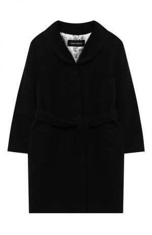Шерстяное пальто Dolce & Gabbana. Цвет: чёрный