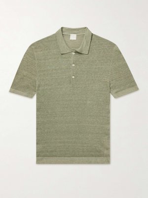 Льняная рубашка поло 120% LINO, зеленый Lino