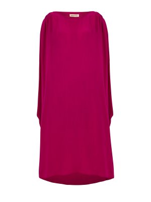 Свободное платье-миди из струящегося шелка GENTRYPORTOFINO. Цвет: розовый