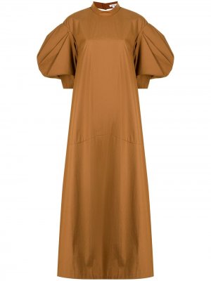 Платье C Si с объемными рукавами Enföld. Цвет: коричневый