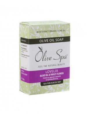 Мыло оливковое с  экстрактом цветков фиалки lovelia, 100гр Olive Spa. Цвет: белый