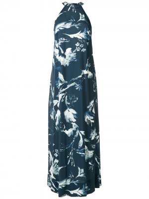 Длинное платье Ocean с цветочным принтом Osklen. Цвет: синий