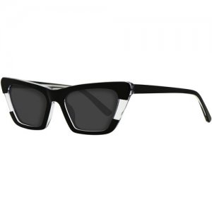 Солнцезащитные очки , кошачий глаз, оправа: пластик, для женщин, черный Cosmopolitan