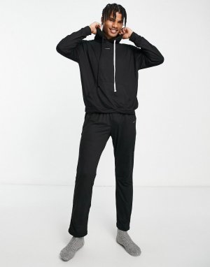 Черный легкий джемпер с молнией и спортивными штанами Il Sarto