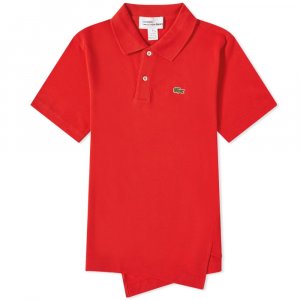 X Lacoste Асимметричная рубашка-поло, красный Comme Des Garçons Shirt