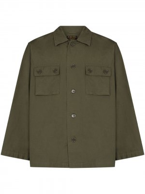 Куртка в стиле милитари с вышивкой Wacko Maria. Цвет: зеленый