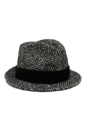 Шерстяная шляпа-федора Dolce & Gabbana. Цвет: черно-белый
