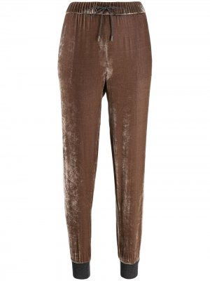 Велюровые брюки с кулиской Fabiana Filippi. Цвет: нейтральные цвета
