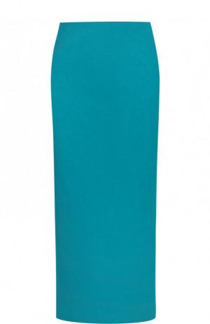Однотонная юбка-миди с разрезом M Missoni. Цвет: бирюзовый