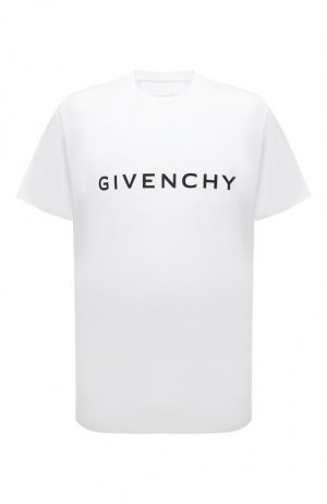 Хлопковая футболка Givenchy. Цвет: белый