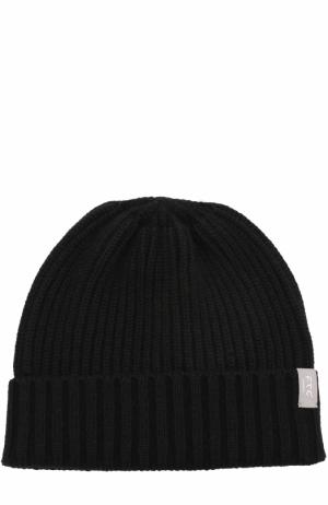 Кашемировая шапка фактурной вязки FTC. Цвет: черный