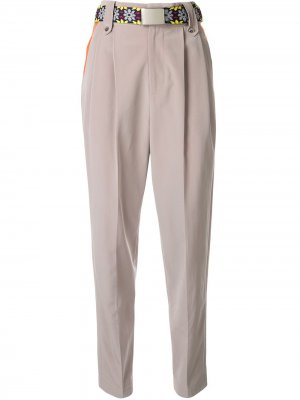 Зауженные брюки с контрастными карманами Kolor. Цвет: бежевый