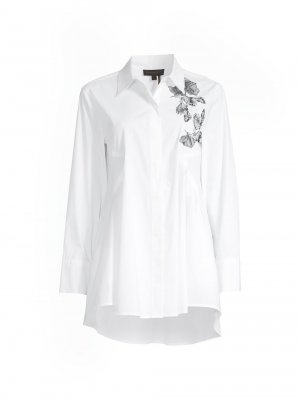 Рубашка-туника с рисунком Rustic Chic , белый Donna Karan New York