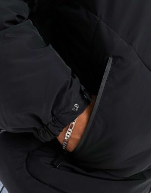 Черная утепленная куртка на молнии Sixth June. Цвет: черный