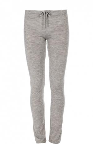 Кашемировые брюки с эластичным поясом и накладными карманами Back Label. Цвет: серый