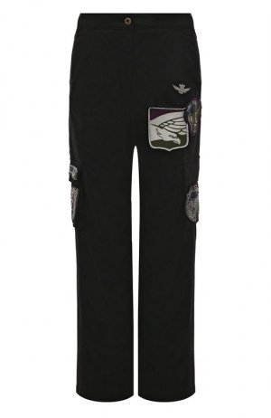 Хлопковые брюки Aeronautica Militare. Цвет: чёрный