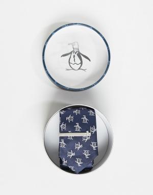 Набор из галстука и зажима Original Penguin. Цвет: темно-синий