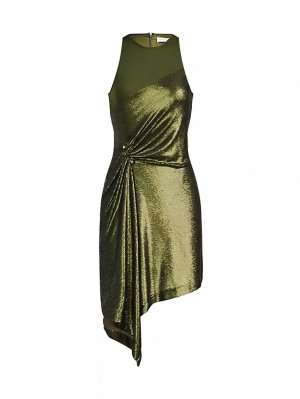Мини-платье Ida из джерси с пайетками , цвет seaweed Halston
