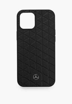 Чехол для iPhone Mercedes-Benz 12 Pro Max (6.7), Genuine leather Quilted stars Black. Цвет: черный