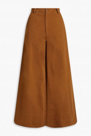 Широкие брюки из хлопкового твила SOLID & STRIPED, коричневый Striped
