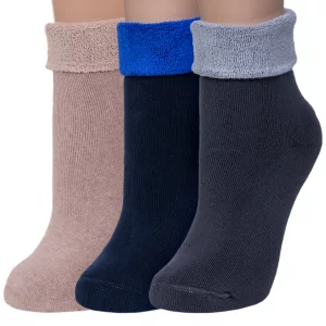 Комплект носков женских 3-Ж-2331 бежевых; синих; серых 23-25 Rusocks. Цвет: бежевый; синий; серый