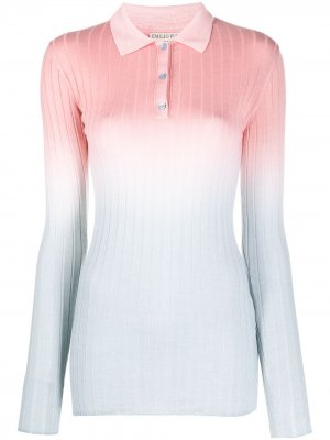 Рубашка поло в рубчик с эффектом омбре Emilio Pucci. Цвет: розовый