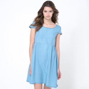 Платье из денима La Redoute Collections. Цвет: голубой выбеленный