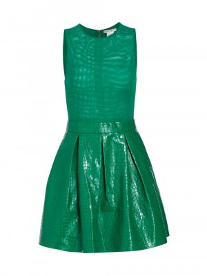 Мини-платье Chara с тиснением под крокодила Alice + Olivia