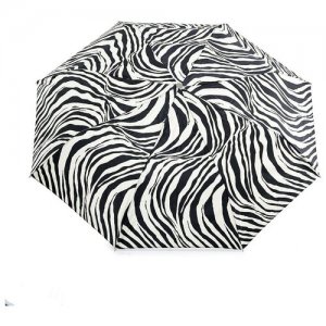 Зонт складной с принтом зебра Pasotti. Цвет: черный