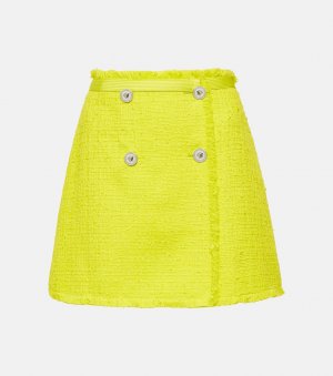 Твидовая мини-юбка букле , желтый Versace