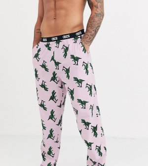 Розовые пижамные брюки с принтом динозавров -Розовый ASOS DESIGN