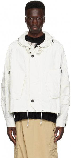 Белая куртка с капюшоном Stowaway Junya Watanabe