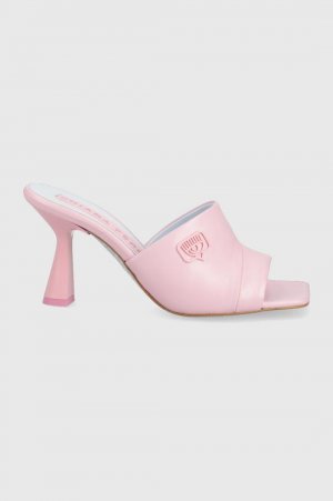 Кожаные тапочки Eylike Chiara Ferragni, розовый FERRAGNI