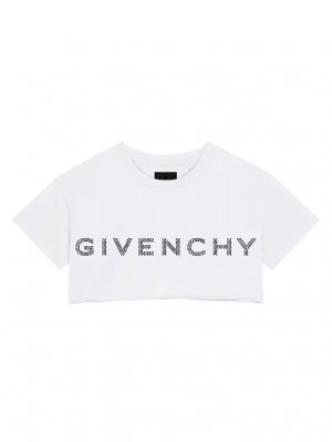 Укороченная футболка из хлопка с логотипом , белый Givenchy
