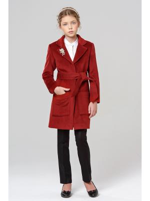Классическое пальто MORU. Цвет: бордовый