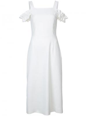 Платье с открытыми плечами Mother Of Pearl. Цвет: белый