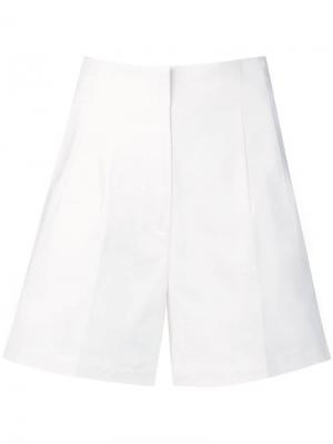 Габардиновые шорты с завышенной талией L'Autre Chose. Цвет: белый