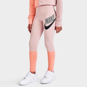 Леггинсы для танцев Sportswear Favorites с высокой талией девочек, розовый Nike